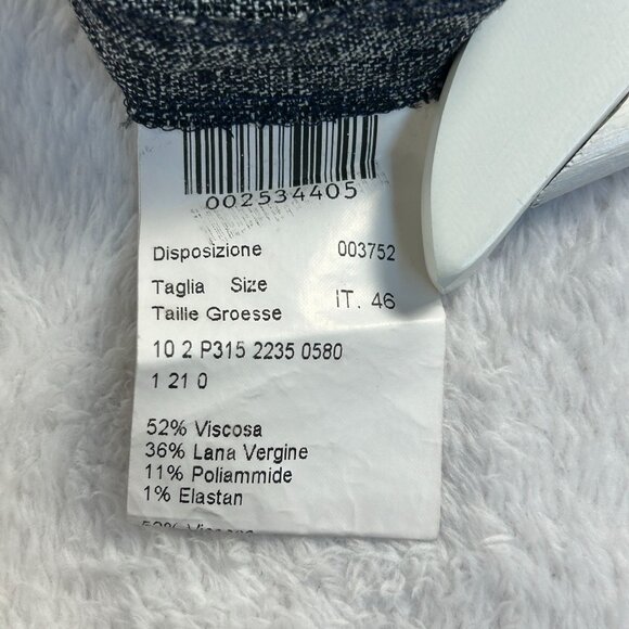 Piazza Sempione Womens Audrey Virgin Wool Blend Pants Size 46 Gray Made In Italy - Picture 4 of 9